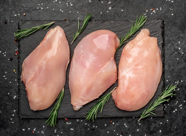 chicken fillet on a stone background