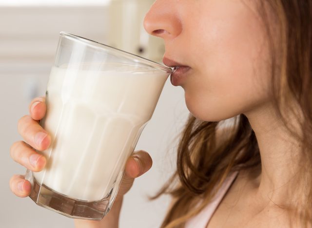 Woman drinking milk