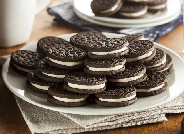 Unhealthy Chocolate Cookies with Vanilla Cream Filling