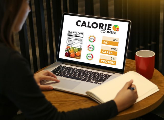 CALORIE counting counter application Medical eating healthy Diet concept