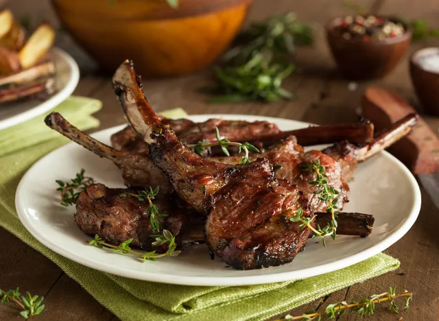 Organic Grilled Lamb Chops with Garlic and Lime