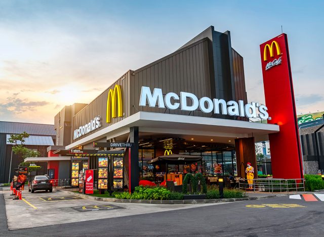 Ayutthaya,Thailand - March 7, 2018 :View in Porto Go Bangpa-in, McDonald's Restaurant in Ayutthaya,Thailand. McDonald's is an American hamburger and fast food restaurant chain