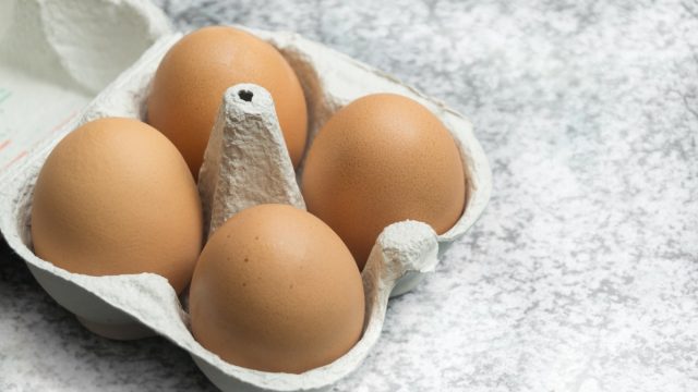 Four eggs in the egg box