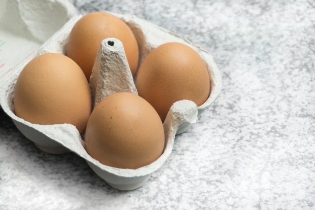 Four eggs in the egg box