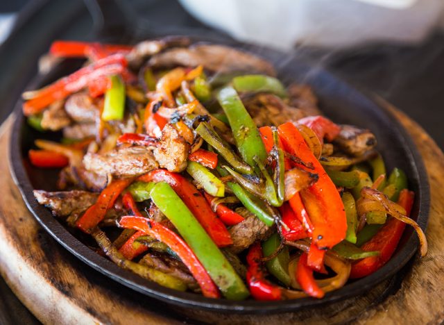 Mexican food. Beef Fajitas - Traditional dish of Mexico.