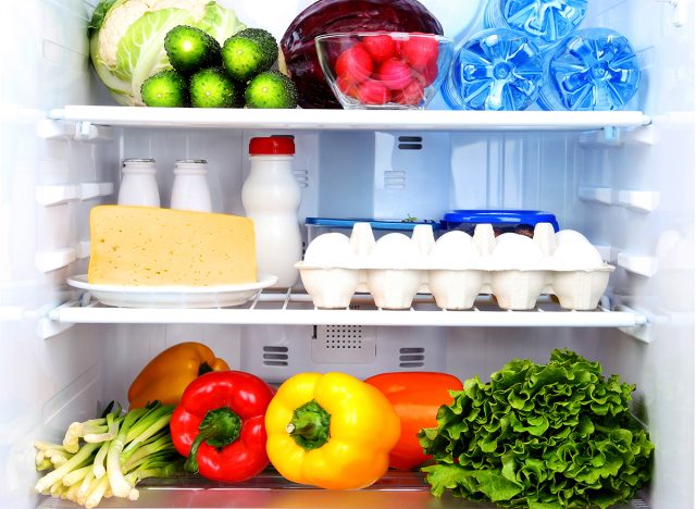 Refrigerator full of food