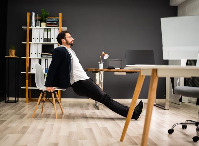 Triceps Dip Chair Workout Exercise At Office Desk