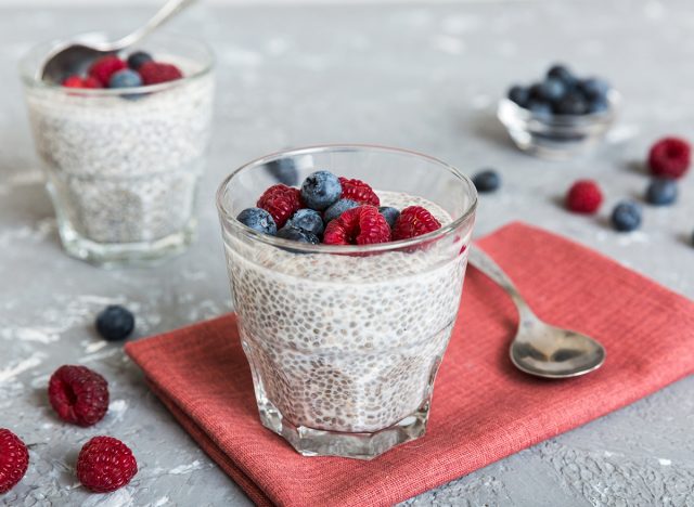 Healthy,Breakfast,Or,Morning,With,Chia,Seeds,Vanilla,Pudding,Raspberry