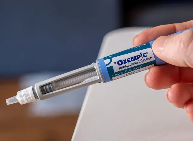 Montreal, CA - 25 November 2023: Hand holding Ozempic semaglutide injection pen. Ozempic is a medication for obesity