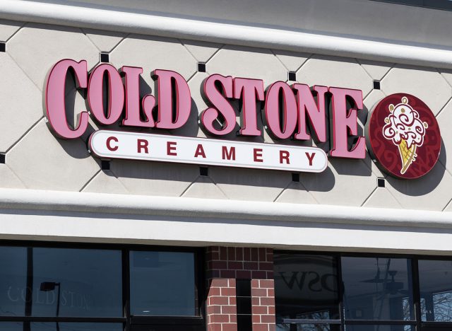 Greenwood - March 16, 2024: Cold Stone Creamery ice cream parlor location. Cold Stone Creamery makes their premium ice cream on site.