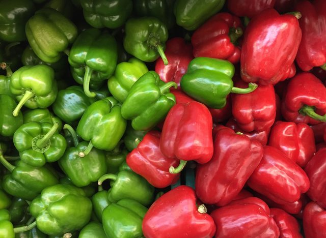 Green and red peppers