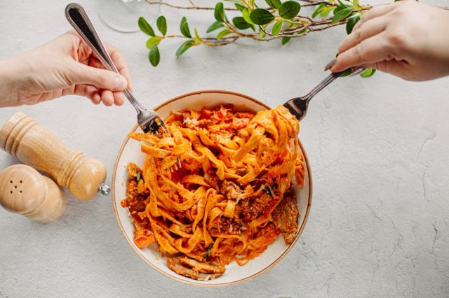 Italian pasta, tomato sauce