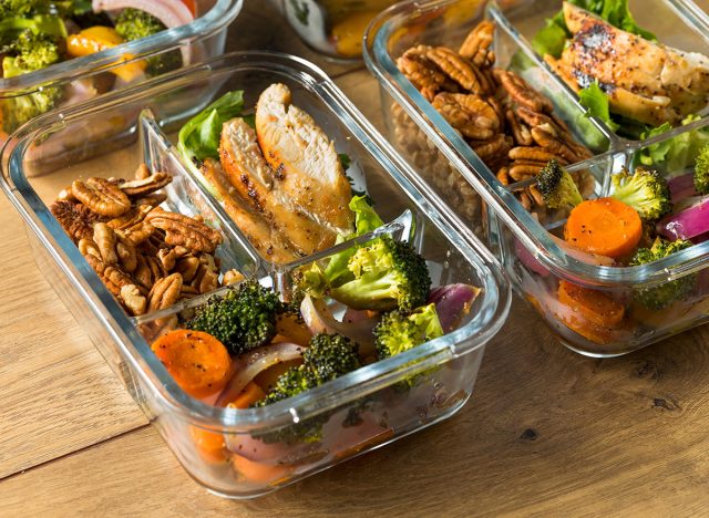 Homemade Keto Chicken Meal Prep with Veggies in a Container