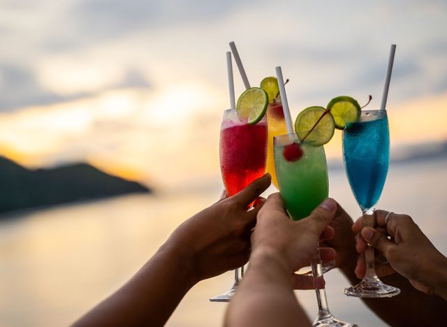drink colorful cocktail in party on cruise,cocktail
