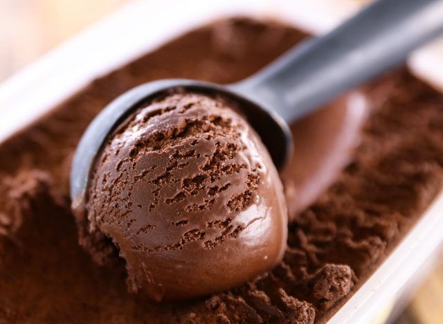 chocolate ice cream- scooping ice cream
