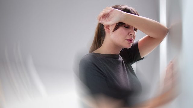 Dizzy Woman With Balance Loss. Vertigo Disorder