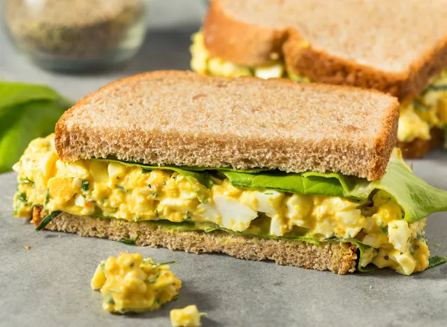 Healthy Homemade Egg Salad Sandwich with Lettuce