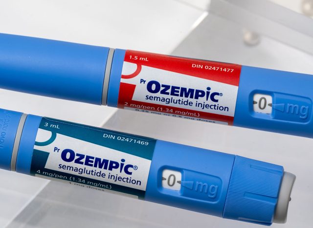 Montreal, CA - 16 November 2023: Ozempic semaglutide injection pens. Ozempic is a medication for obesity