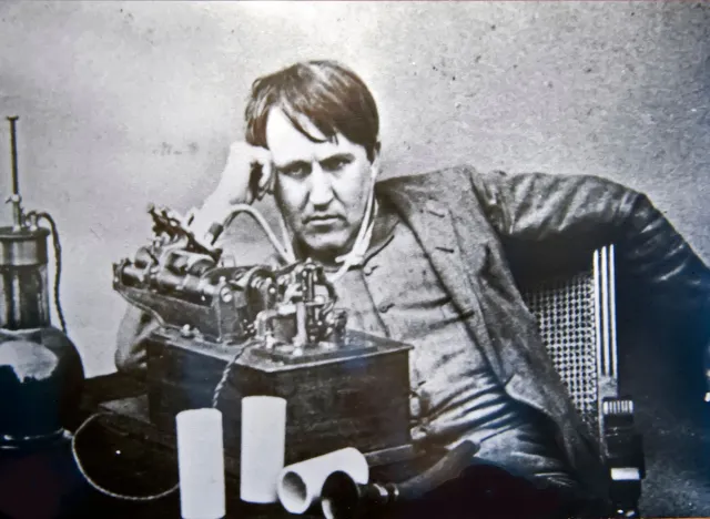 Thomas Edison vintage historic image as young inventor in New Jersey at his Menlo New Jersey laboratory. Created 11.01