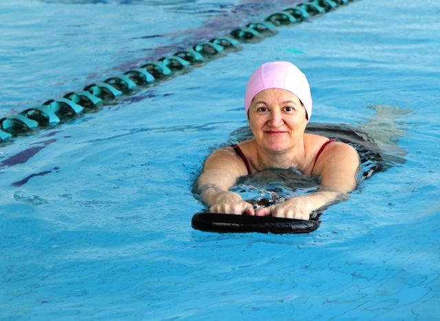 Middle Aged Woman in a swimming Pool