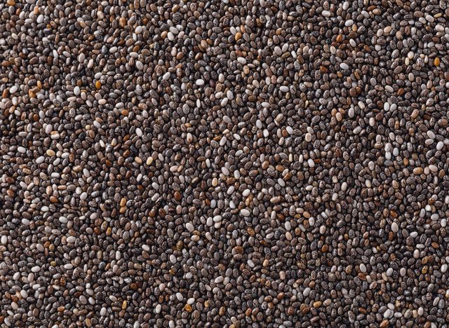 chia seed on wooden background