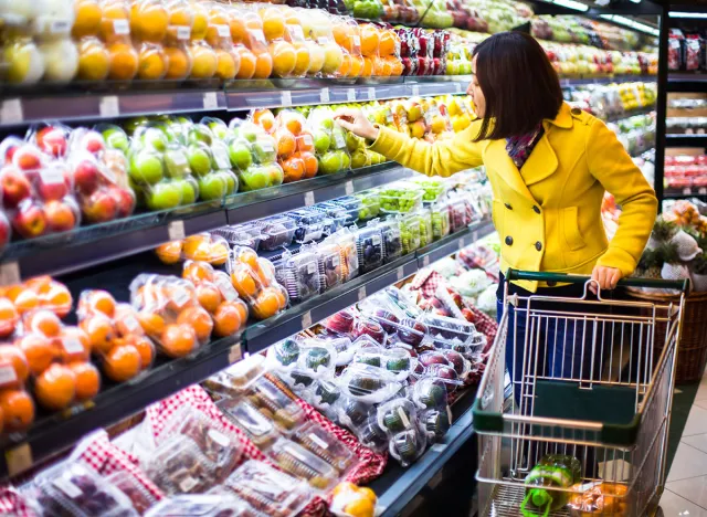 Young woman shopping in the supermarket