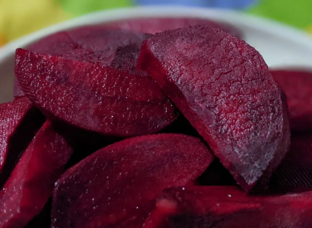 Beetroot (Beta vulgaris) is a root vegetable also known as red beet, table beet, garden beet, or just beet. beetroots are a great source of fiber. portrait close shoots with natural blur background.