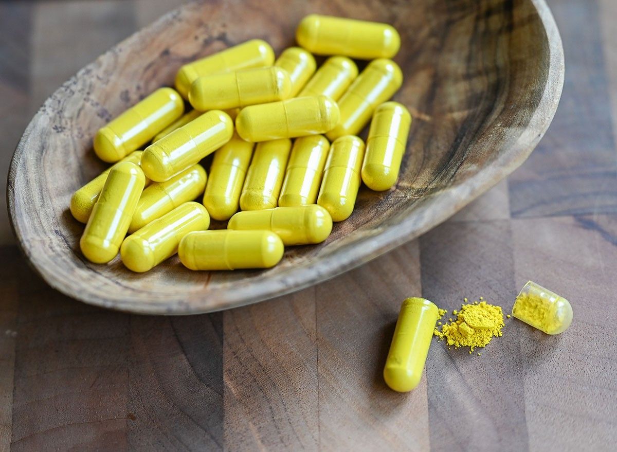 Berberine Supplement. Capsules with Yellow Powder. Diabetes prevention.