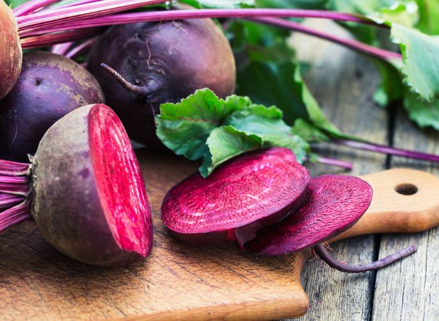 Fresh beet on wooden background