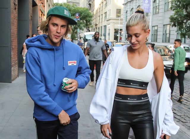 NEW YORK - JULY 12: Justin Bieber and Hailey Baldwin are seen on July 12, 2018 in New York City.