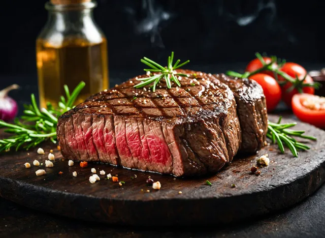 Close-up of a seared steak