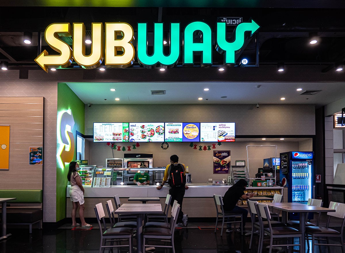 Pattaya City, Thailand - November 28 2020 SUBWAY restaurant shop healthy fast food sandwich in Terminal 21 shopping mall in Pattaya Chonburi Thailand.