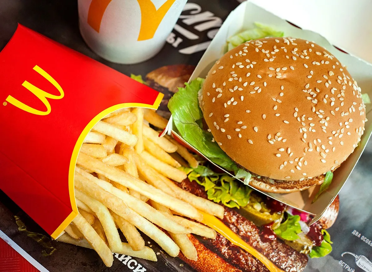 Big Mac hamburger menu in McDonald's restaurant. burger