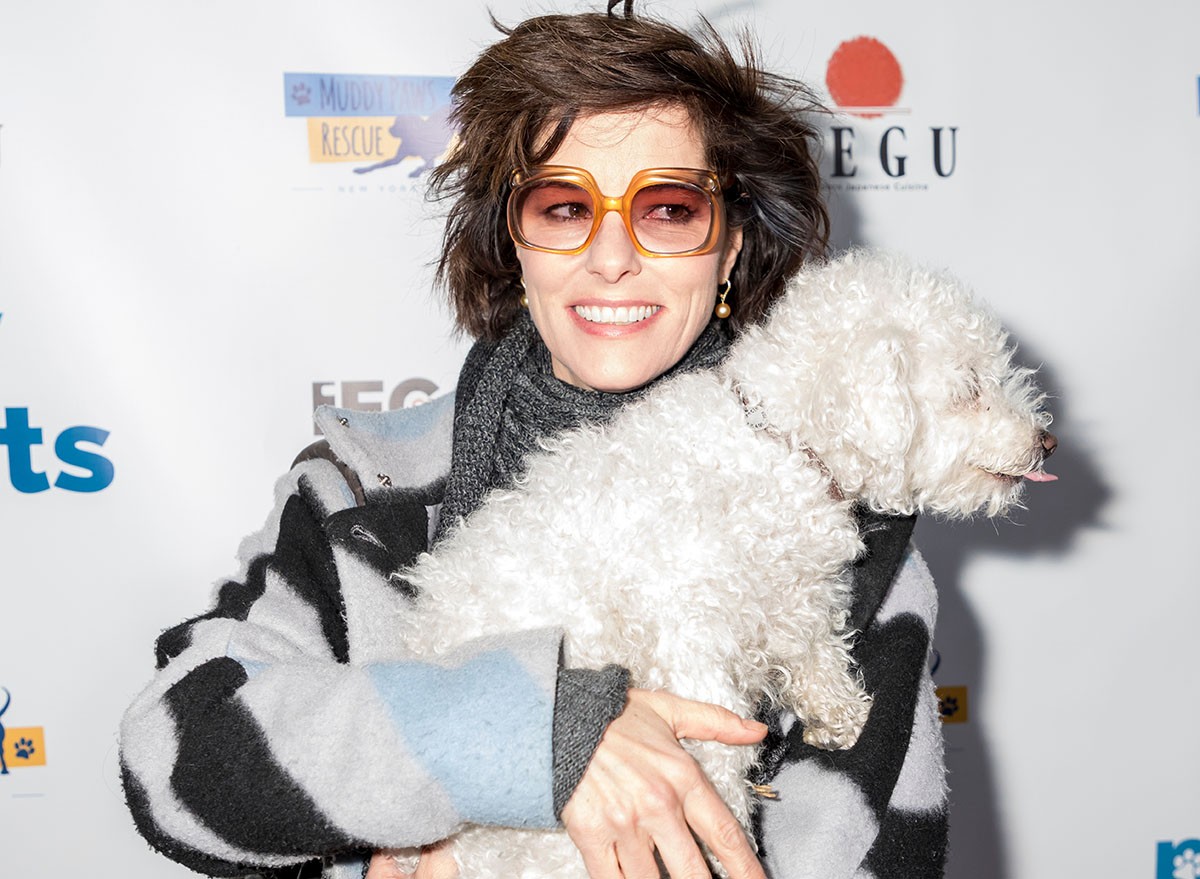 New York, NY, USA - December 19, 2017: Actress Parker Posey with her dog Gracie attend Paw Prints 1st Annual Paw-liday party screening of Best in Show at IFC center