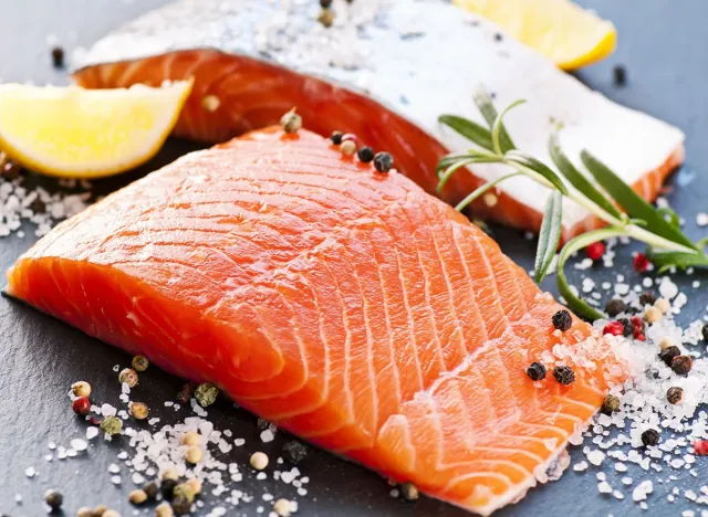 Fresh salmon with spices