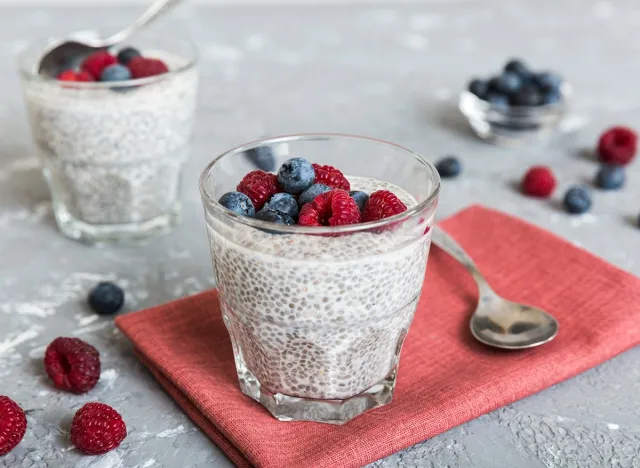 Healthy,Breakfast,Or,Morning,With,Chia,Seeds,Vanilla,Pudding,Raspberry