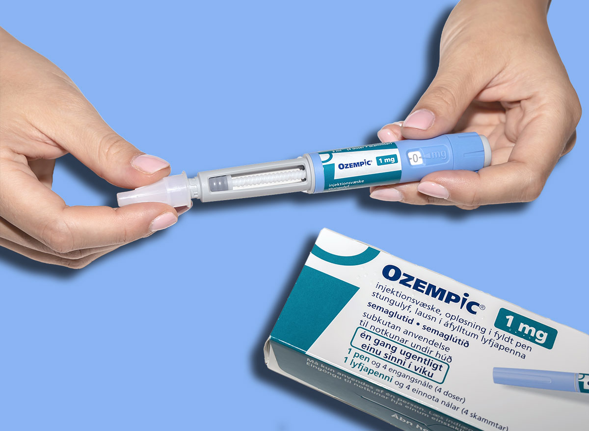 Ozempic Insulin injection pen or insulin cartridge pen for diabetics. Medical equipment for diabetes parients. Copenhagen, Denmark - Oktober 30, 2023