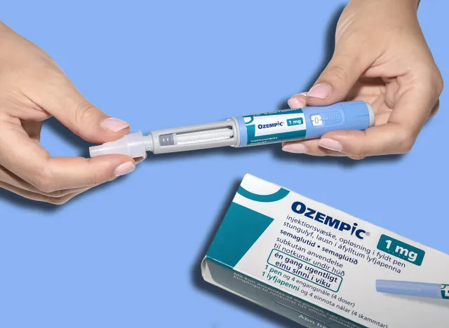 Ozempic Insulin injection pen or insulin cartridge pen for diabetics. Medical equipment for diabetes parients. Copenhagen, Denmark - Oktober 30, 2023