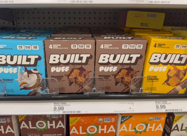 Los Angeles, California, United States - 08-01-2025: A view of several packages of Built puff bars, at the store.