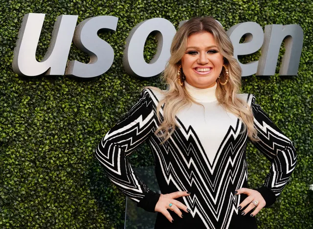 NEW YORK - AUGUST 27, 2018: Grammy Award Winning Superstar Kelly Clarkson on the blue carpet before 2018 US Open opening night ceremony at Tennis Center in New York