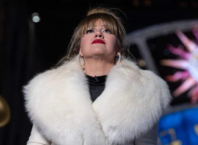 Kelly Clarkson hosts and performs during the 91st annual Rockefeller Center Christmas tree lighting ceremony in New York on November 29, 2023
