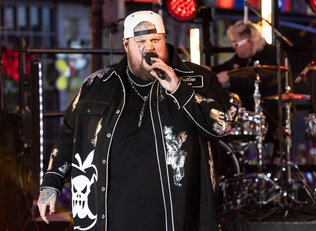 Jelly Roll performs on stage during 2024 New Year's celebration on Times Square in New York on December 31, 2023.