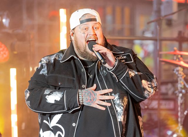 Jelly Roll performs on stage during 2024 New Year's celebration on Times Square in New York on December 31, 2023.