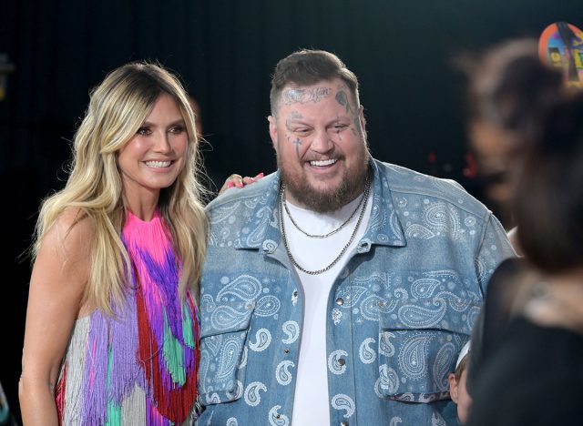SANTA MONICA, USA. July 13, 2024: Heidi Klum and Jelly Roll at the Nickelodeon Kids Choice Awards 2024.