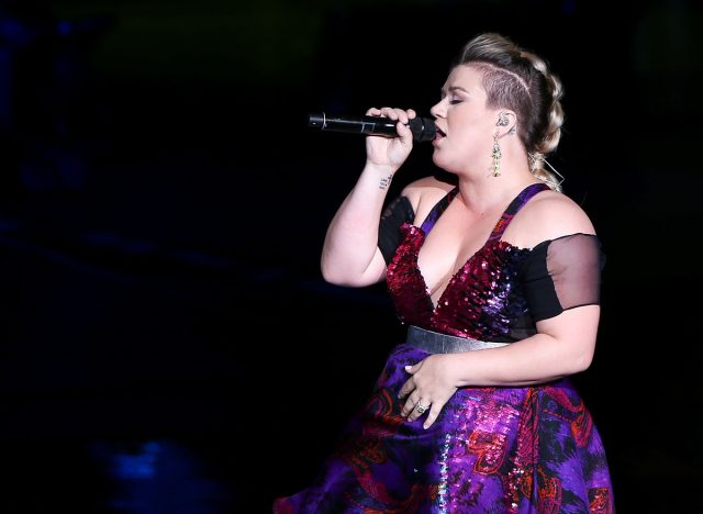 HOLMDEL, NJ-JUL 14: Recording artist Kelly Clarkson performs during her 'Piece by Piece' Tour at PNC Bank Arts Center on July 14, 2015 in Holmdel, New Jersey.