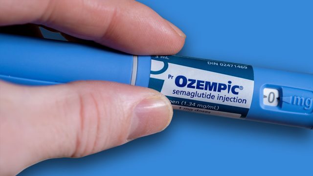 Montreal, CA - 25 November 2023: Ozempic semaglutide injection pens and box. Ozempic is a medication for obesity