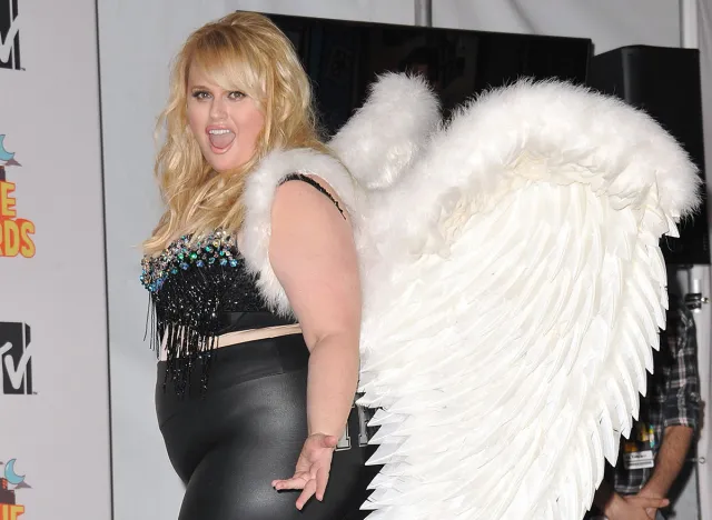 LOS ANGELES, CA - APRIL 12, 2015: Rebel Wilson at the 2015 MTV Movie Awards at the Nokia Theatre LA Live.