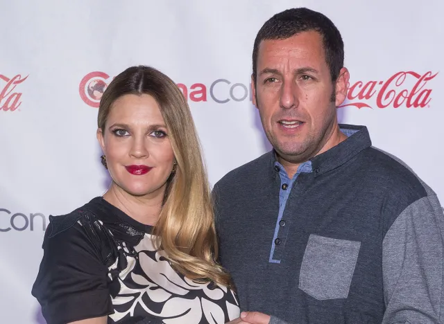 LAS VEGAS - MARCH 27: Female and Male Star of the Year award winners, Drew Barrymore and Adam Sandler arrives at The CinemaCon Achievement Awards at The Caesars Palace on March 27, 2014 in Las Vegas