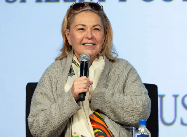 New York, NY - April 29, 2018: Roseanne Barr interviewed by Dana Weiss during 7th Annual Jerusalem Post Conference at Marriott Marquis Hotel