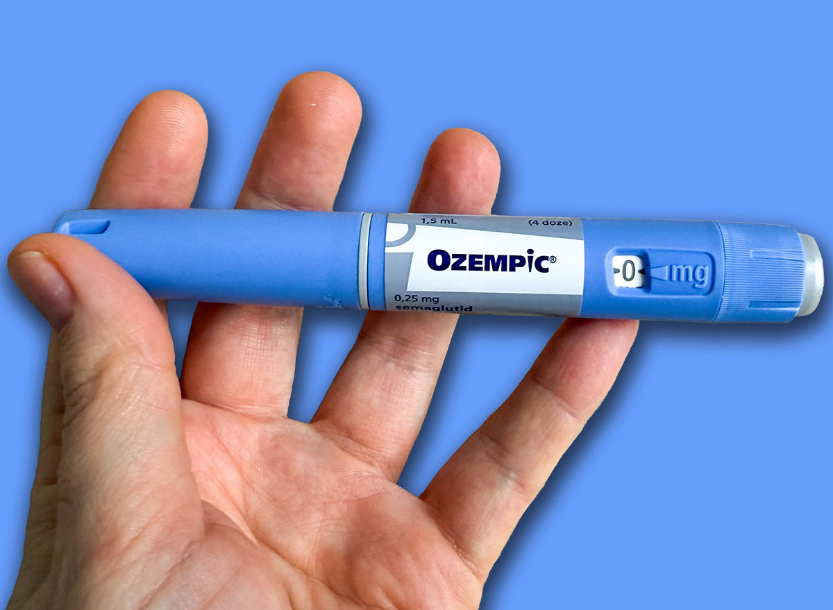 A hand cradles a mysterious blue pen, evoking whispers of medical alchemy and wellness resolutions, World Health Day; Ozempic, GLP 1, Semaglutide, January 5 2026, Subotica, Serbia